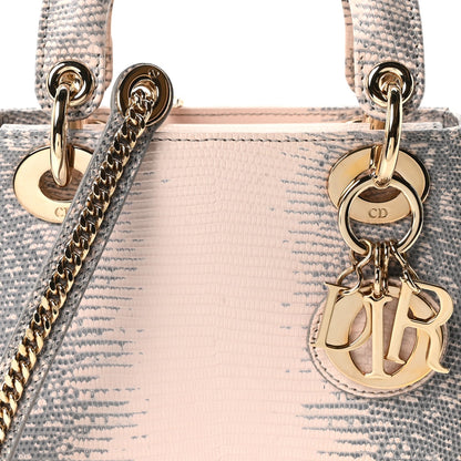 Lizard Ombre Mini Lady Dior Light Pink