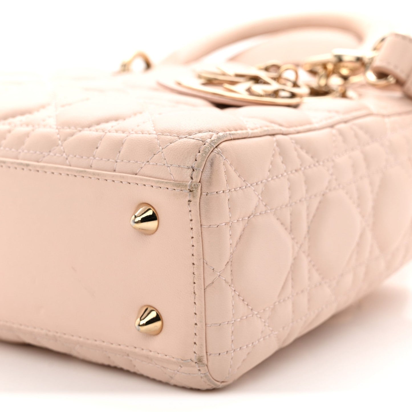 Lambskin Cannage Small Lucky Badges My Lady Dior Light Pink