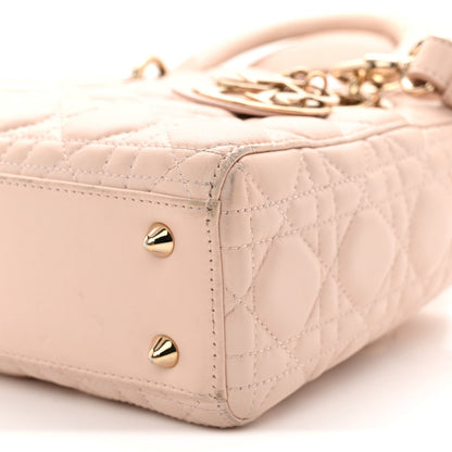 Lambskin Cannage Small Lucky Badges My Lady Dior Light Pink