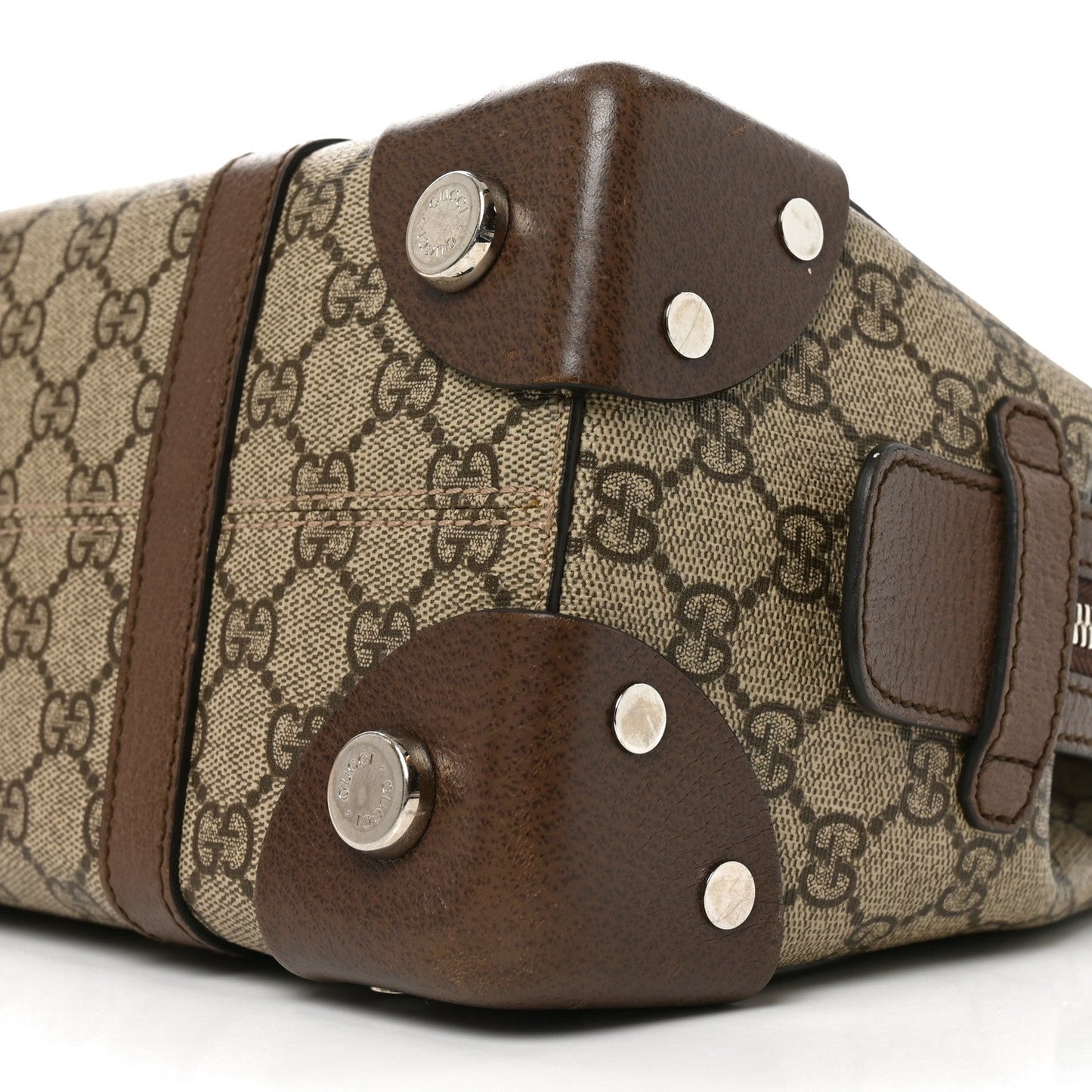 GG Supreme Monogram Textured Dollar Calfskin Small Detail Tote Beige Ebony New Acero