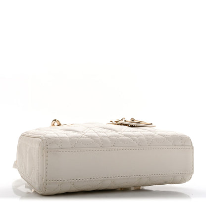 Lambskin Cannage Dioramour Micro Lady D-Joy Latte