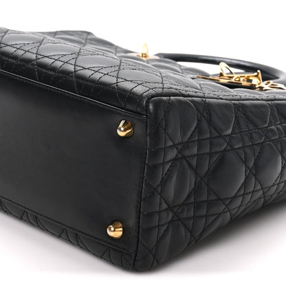 Lambskin Cannage Large Lady Dior Black