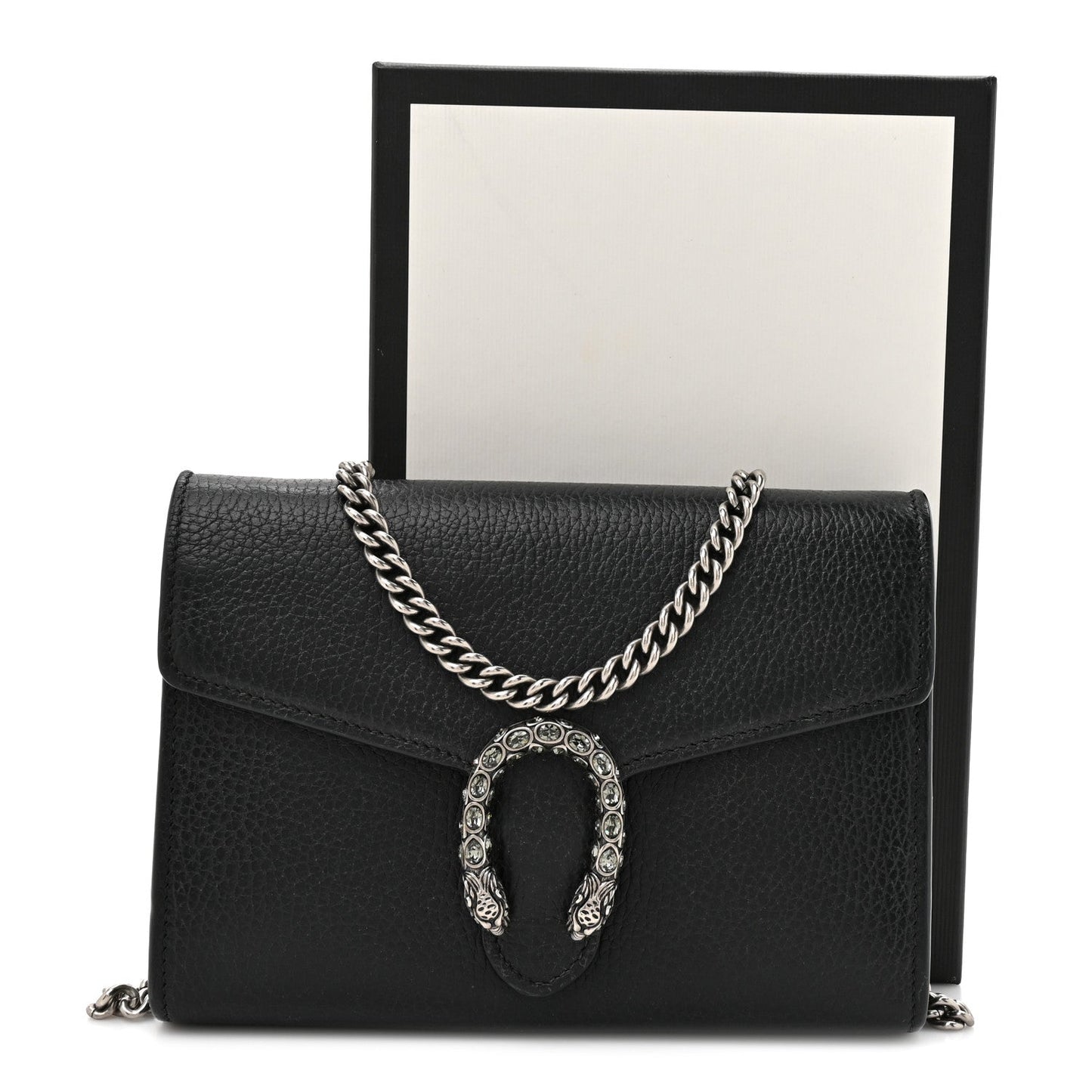 Calfskin Mini Dionysus Chain Wallet Black