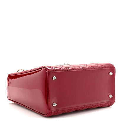 Patent Cannage Medium Lady Dior Red