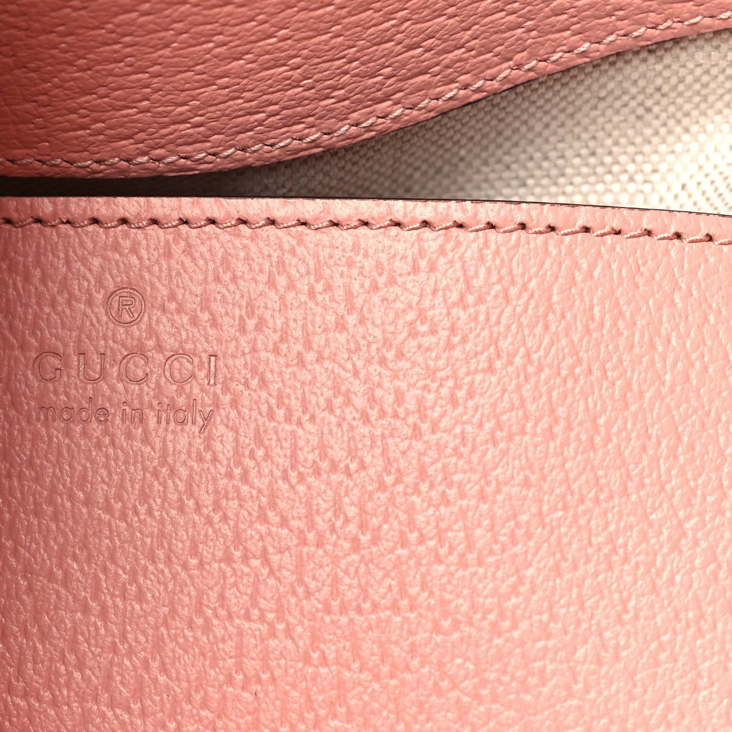 GG Supreme Monogram Textured Dollar Calfskin Web Small Ophidia Bucket Shoulder Bag Rose Pink
