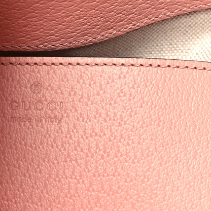 GG Supreme Monogram Textured Dollar Calfskin Web Small Ophidia Bucket Shoulder Bag Rose Pink