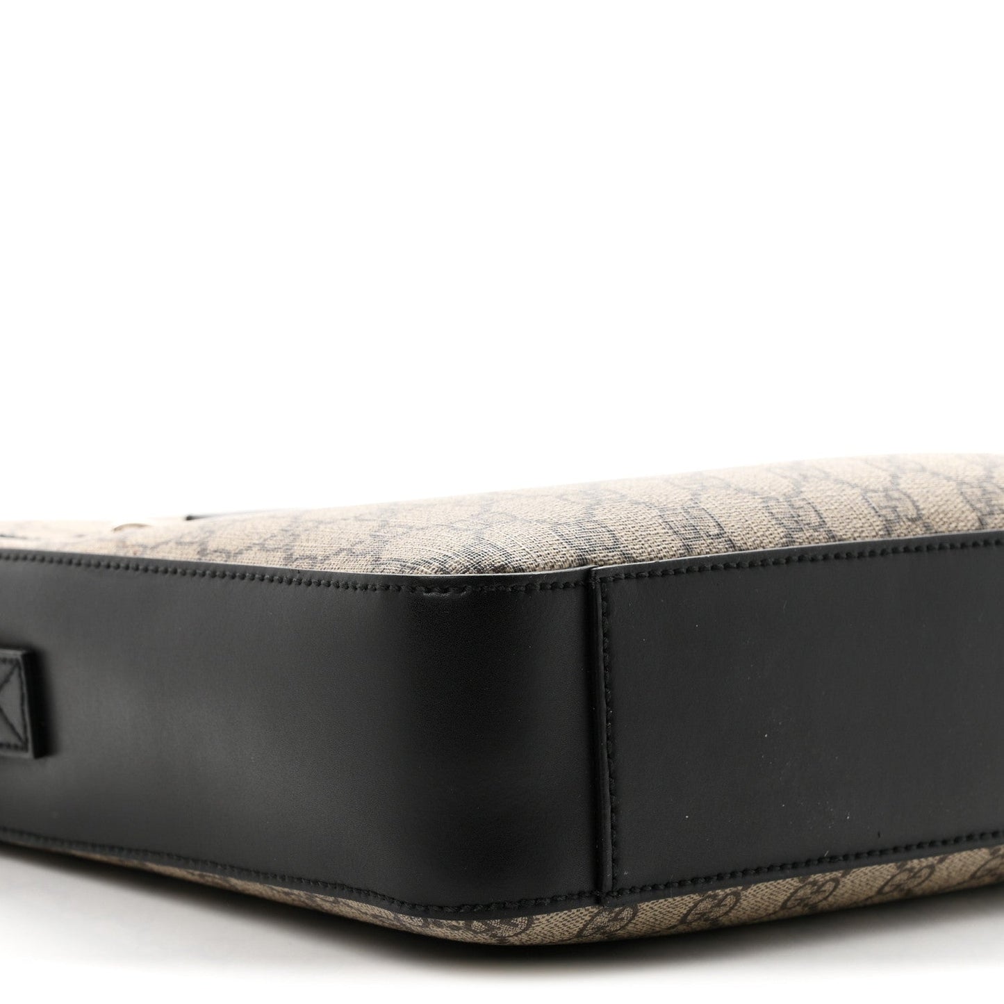 GG Supreme Monogram Flat Messenger Bag Beige Black New Acero