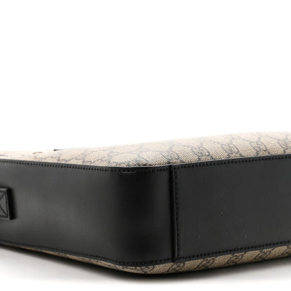 GG Supreme Monogram Flat Messenger Bag Beige Black New Acero