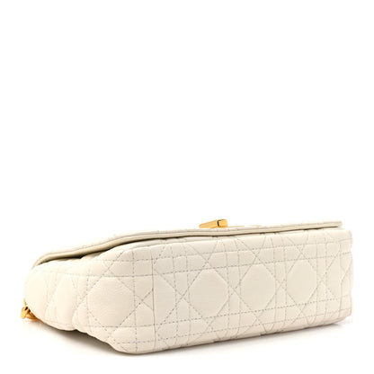 Grained Calfskin Cannage Small Caro Bag White