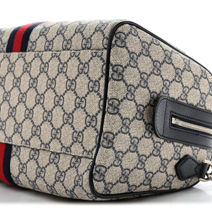GG Supreme Monogram Web Medium Ophidia Top Handle Bag Beige Blue
