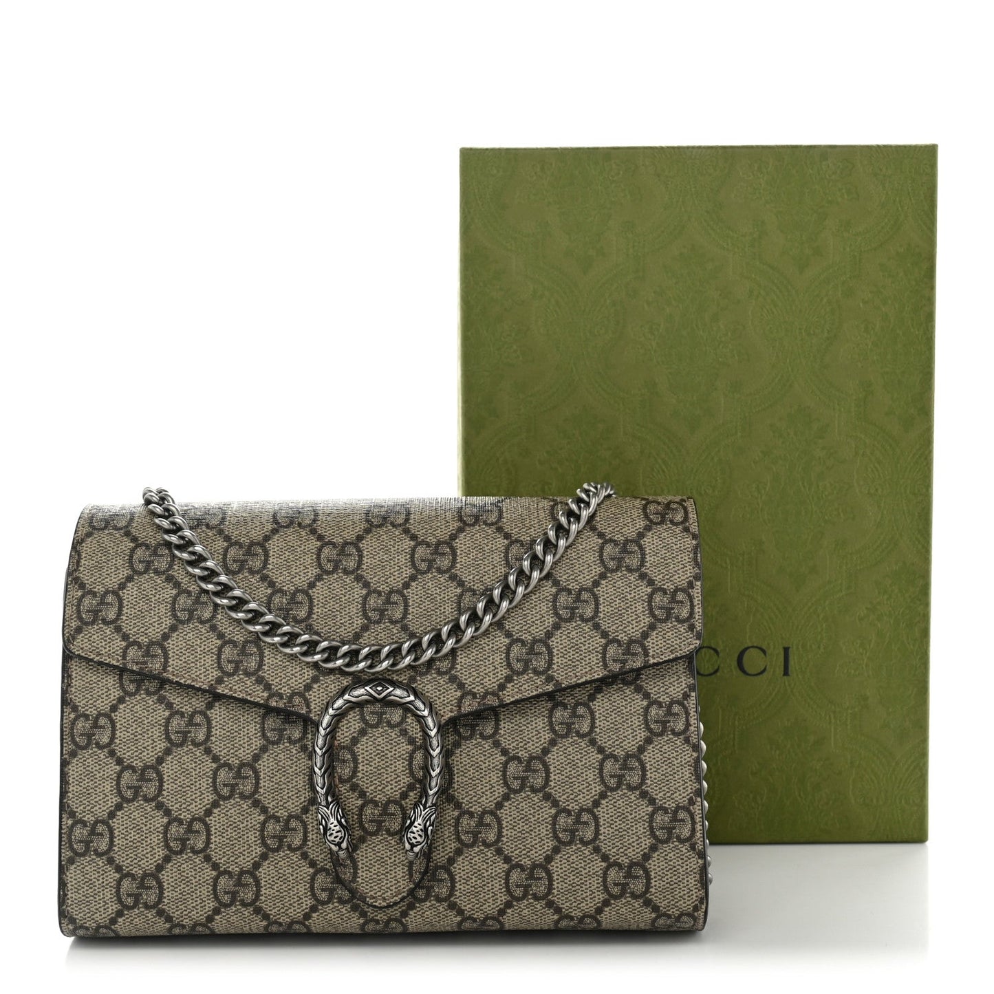GG Supreme Monogram Mini Dionysus Chain Wallet Beige Taupe