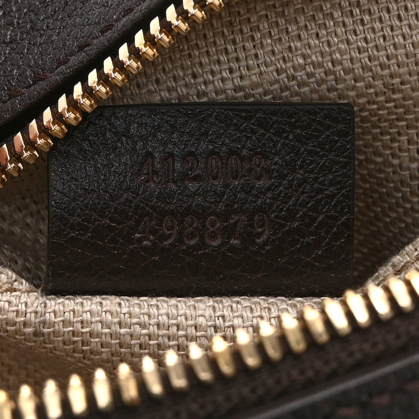 GG Supreme Monogram Web Small Webby Bee Shoulder Bag Dark Brown