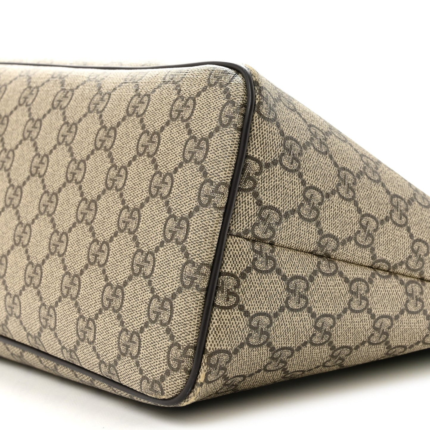 GG Supreme Monogram Medium Zippered Tote Dark Brown