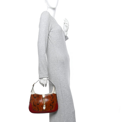 Snakeskin Calfskin Small Jackie 1961 Hobo Brown Multicolor