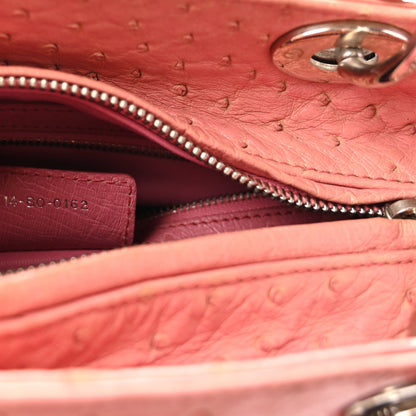 Ostrich Medium Lady Dior Pink