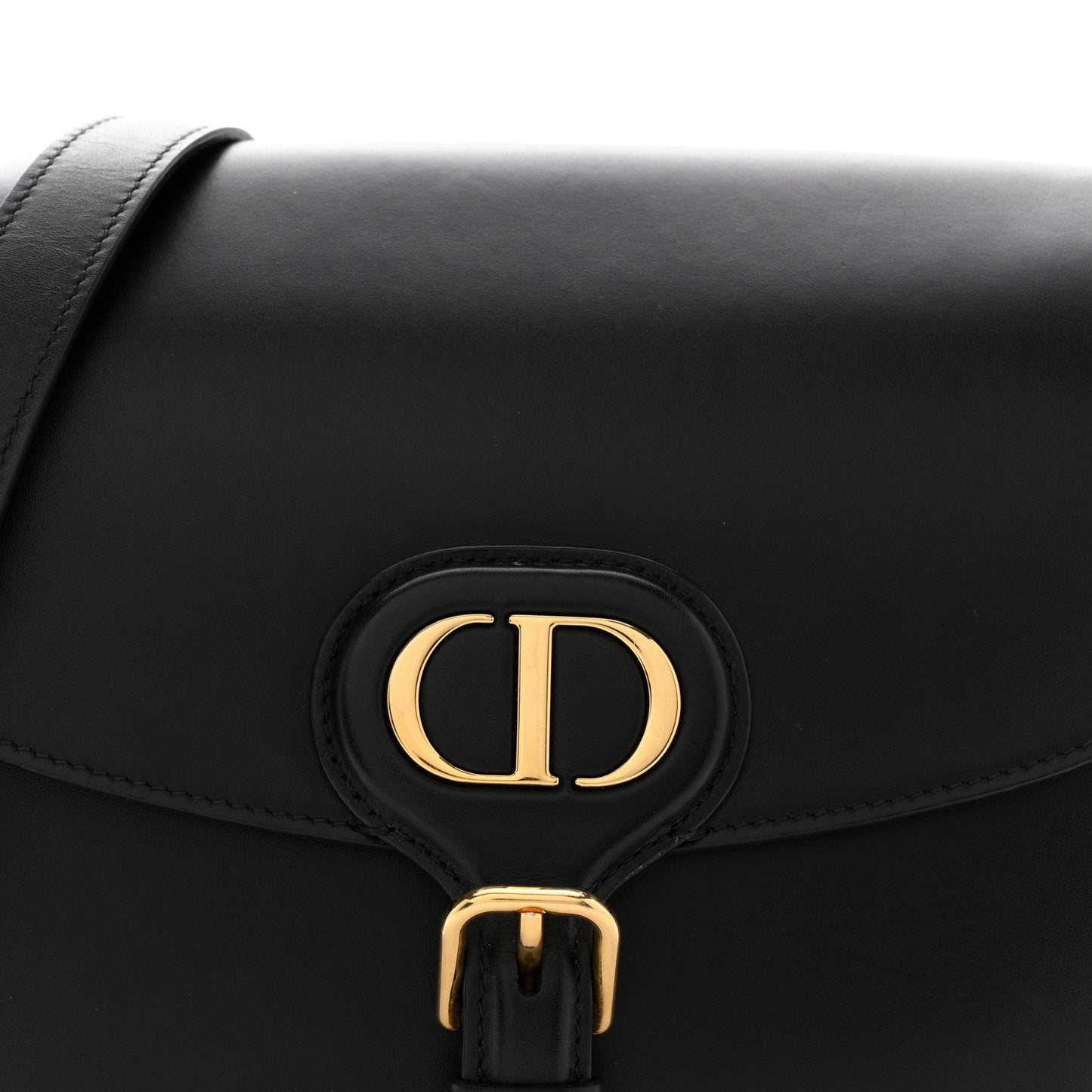 Box Calfskin Medium Bobby Flap Black