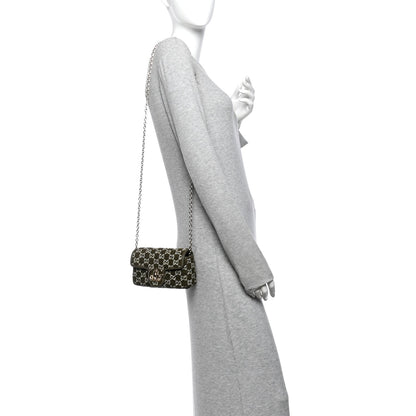 Tweed GG Monogram Mini GG Marmont Shoulder Bag Green