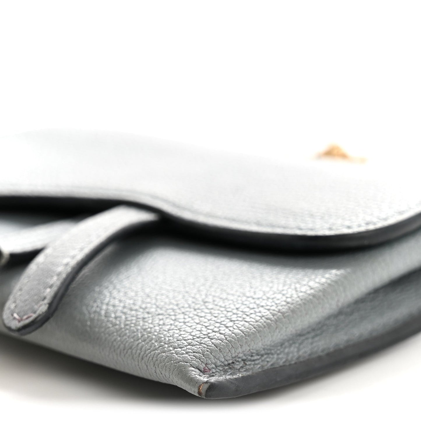 Goatskin Nano Saddle Chain Pouch Blue