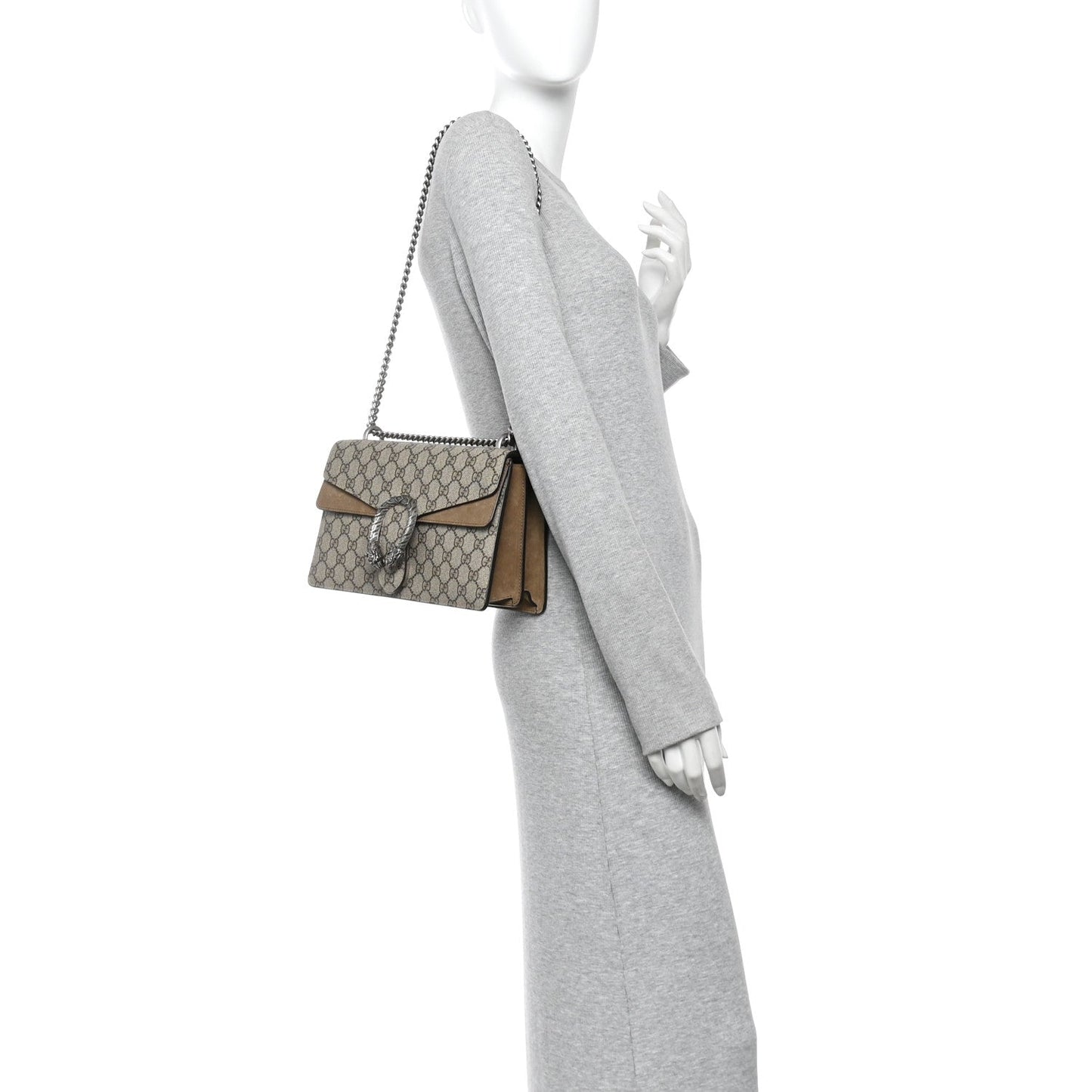 GG Supreme Monogram Small Dionysus Shoulder Bag Taupe