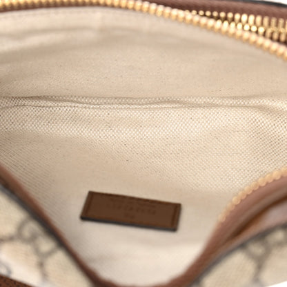GG Supreme Monogram Textured Calfskin Retro Interlocking G Belt Bag Beige Ebony Brown Sugar