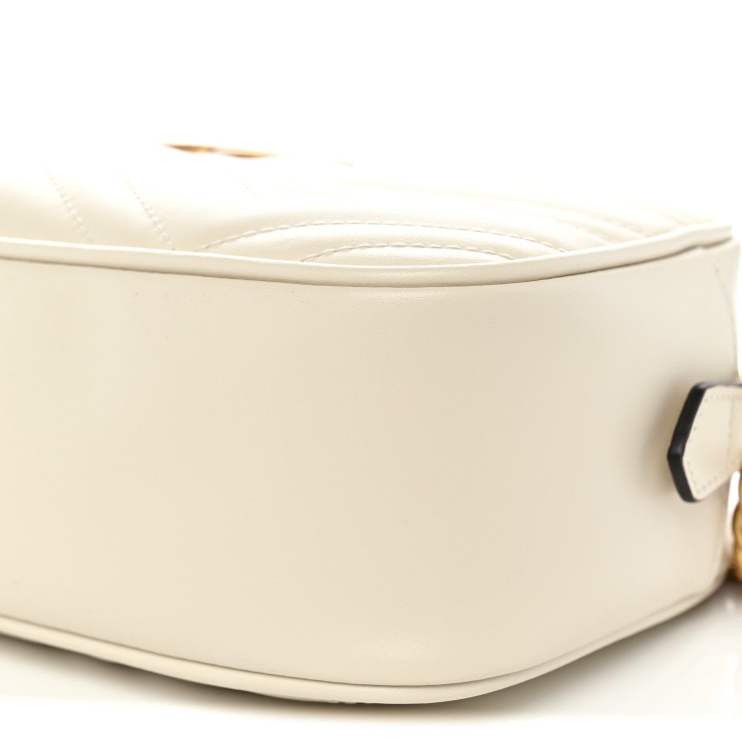 Calfskin Matelasse Small GG Marmont Chain Shoulder Bag White