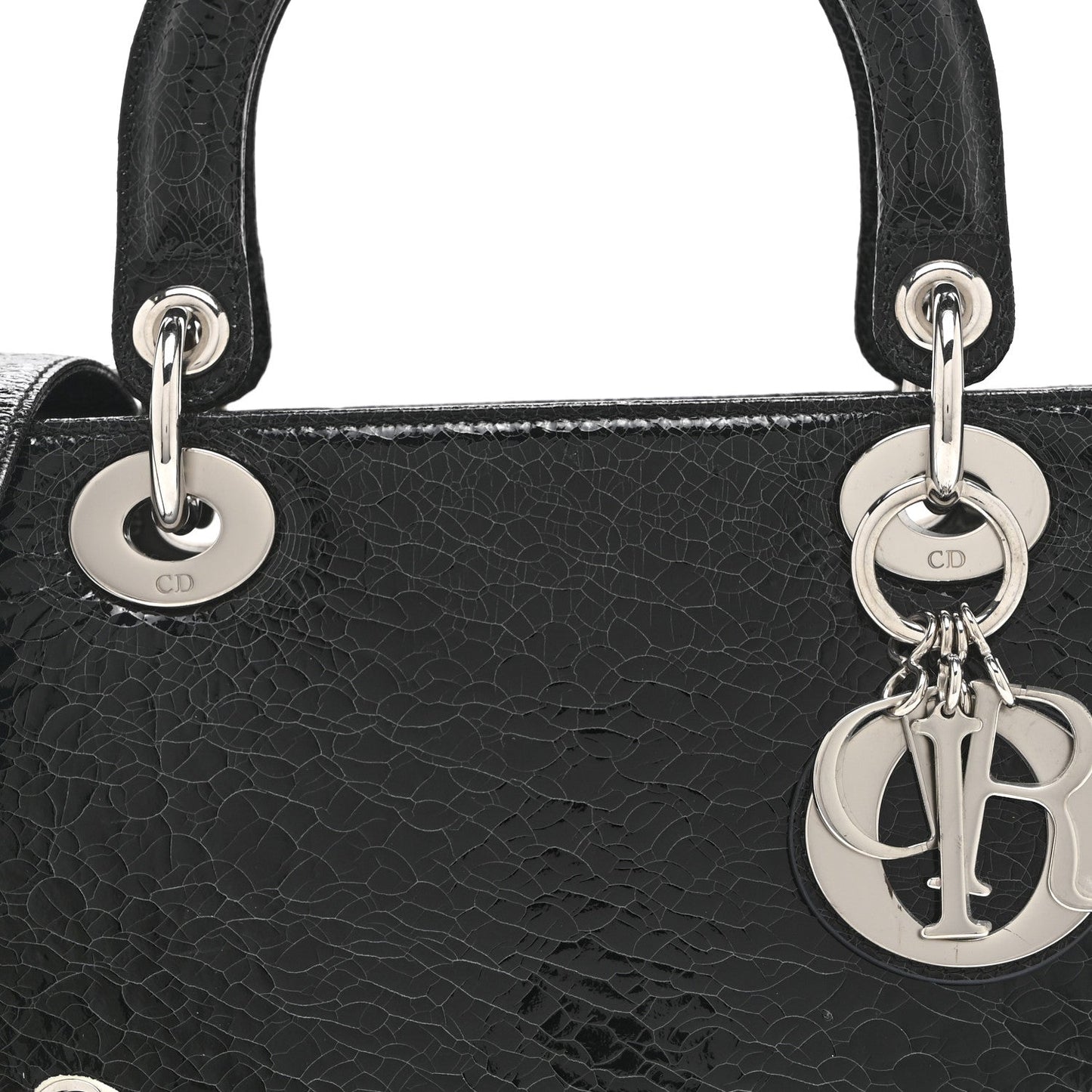 Ceramic Effect Deerskin Jeweled Swan Lady Dior Black