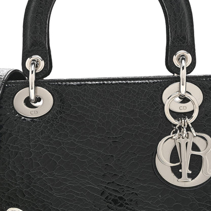 Ceramic Effect Deerskin Jeweled Swan Lady Dior Black