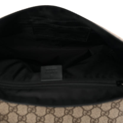 GG Supreme Monogram Web Flap Messenger Bag Black