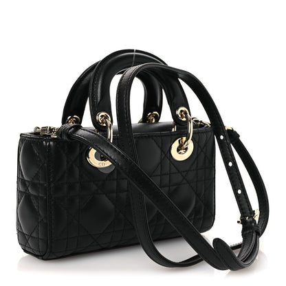 Lambskin Cannage Micro Lady D-Joy Black