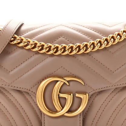 Calfskin Matelasse Small GG Marmont Shoulder Bag Porcelain Rose