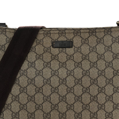 GG Supreme Monogram Medium Flat Messenger Bag Dark Brown
