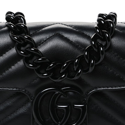 Calfskin Matelasse Monochrome GG Marmont Chain Belt Bag Black