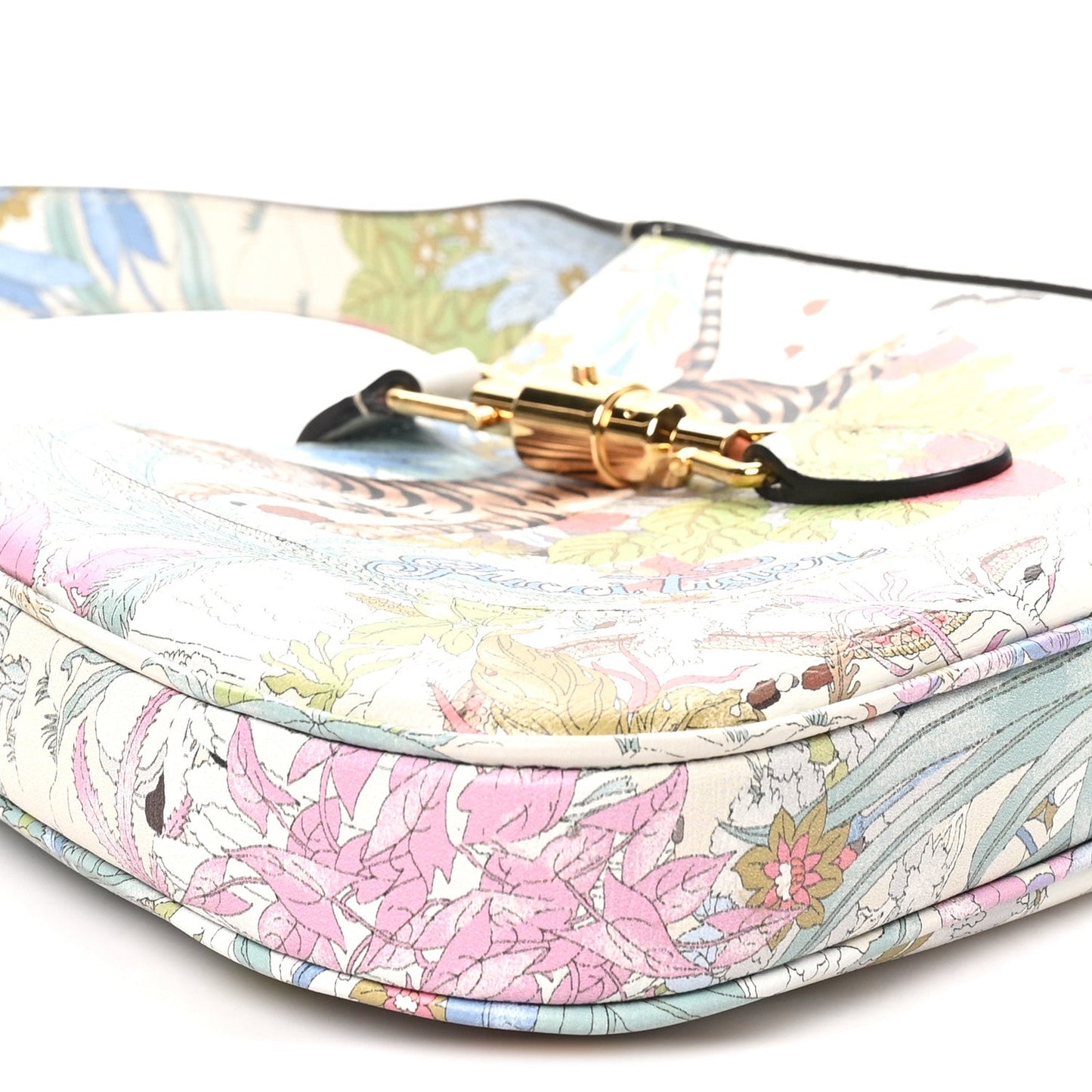 New Shangai Calfskin Tiger Savanah Small Jackie 1961 Hobo Chalky White Multicolor