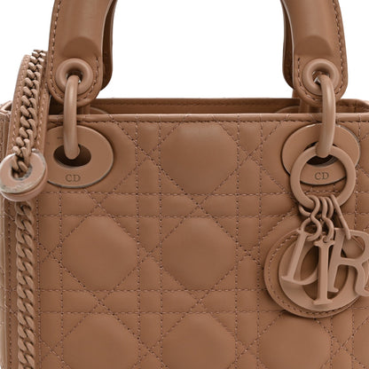 Ultra Matte Calfskin Cannage Mini Lady Dior Light Beige