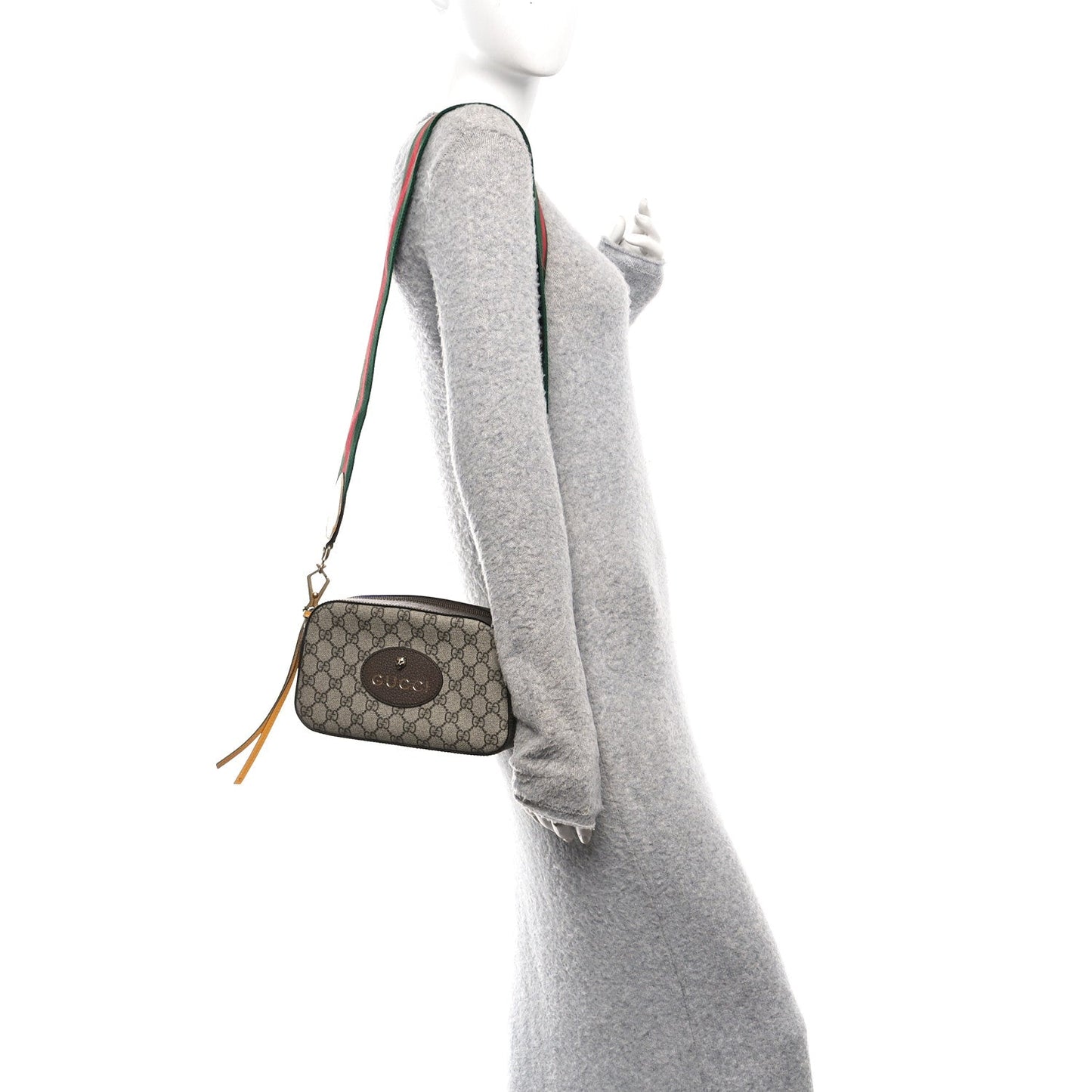GG Supreme Monogram Web Neo Vintage Shoulder Bag Beige New Acero Crop