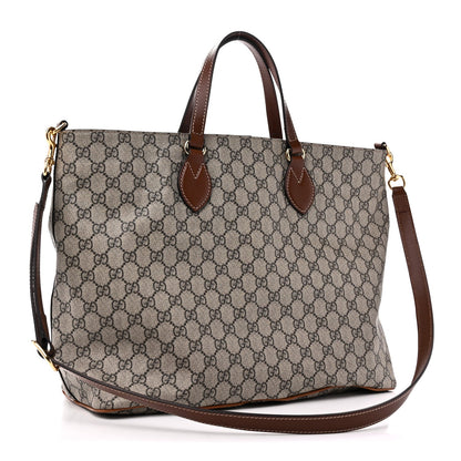 Soft GG Supreme Monogram Medium Crossbody Tote Beige Cuir