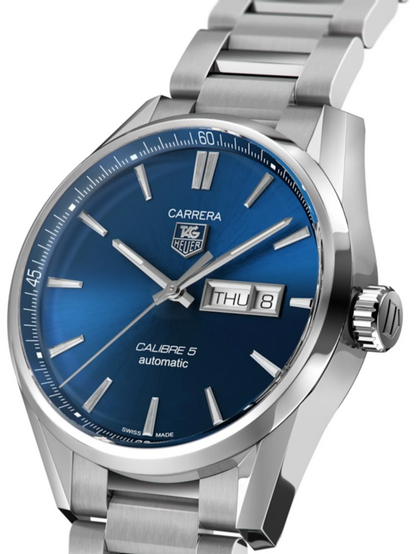 Tag Heuer Carrera Automatic Blue Dial Silver Steel Strap Watch for Men - WAR201E.BA0723