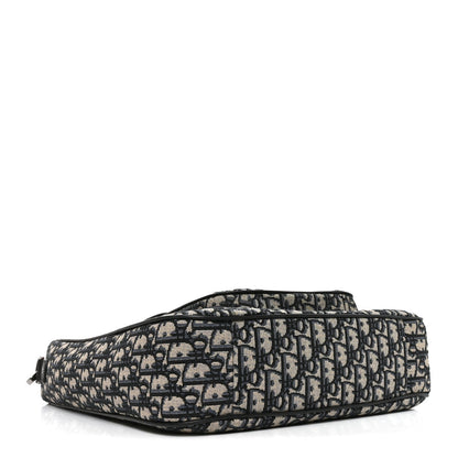 Oblique Saddle Tote Beige Black
