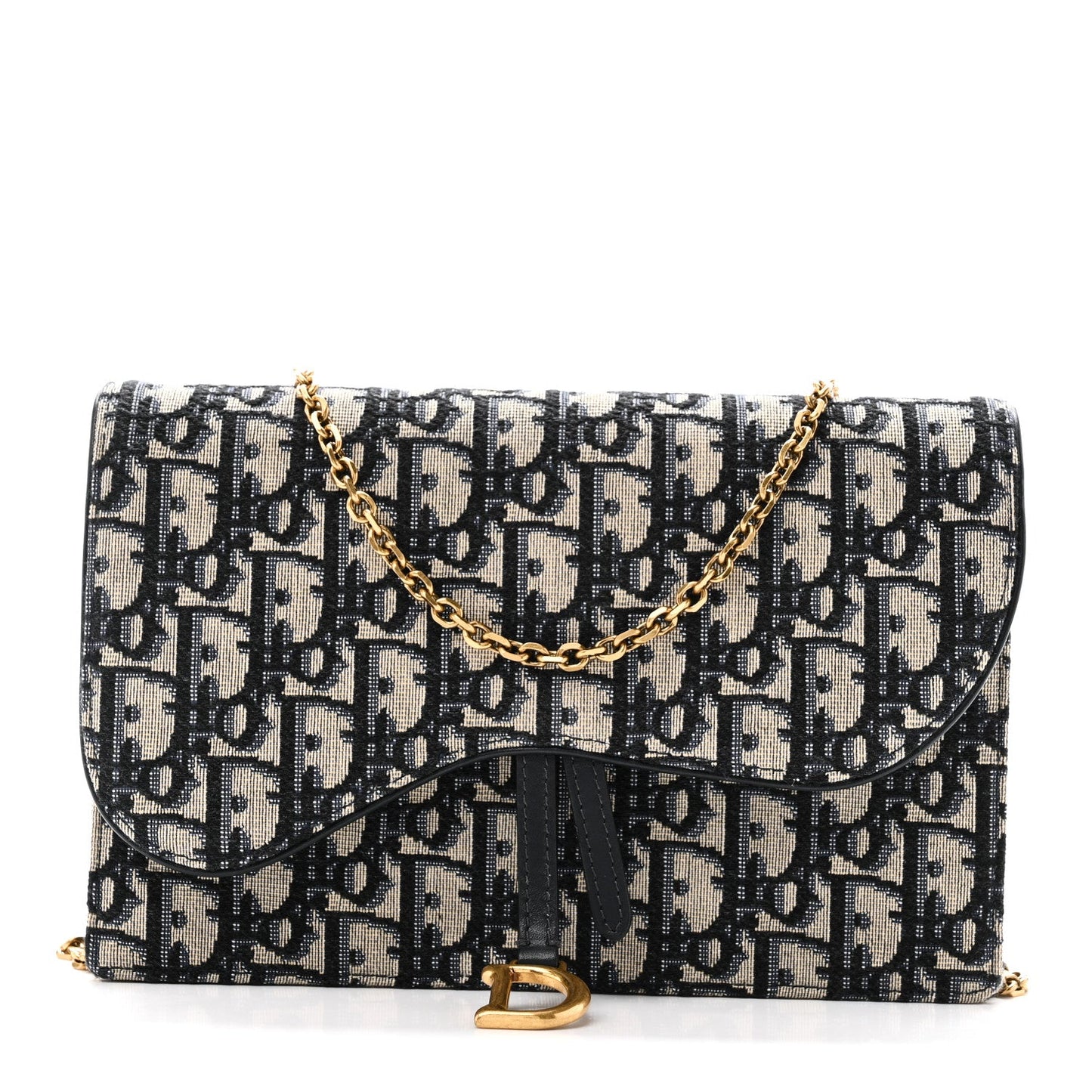 Oblique Saddle Chain Pouch Blue