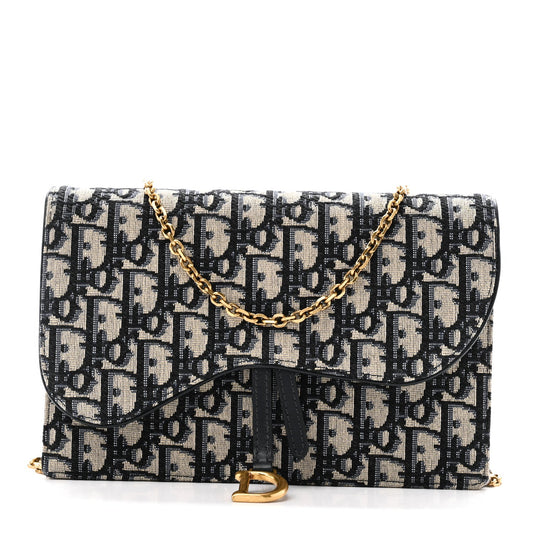 Oblique Saddle Chain Pouch Blue