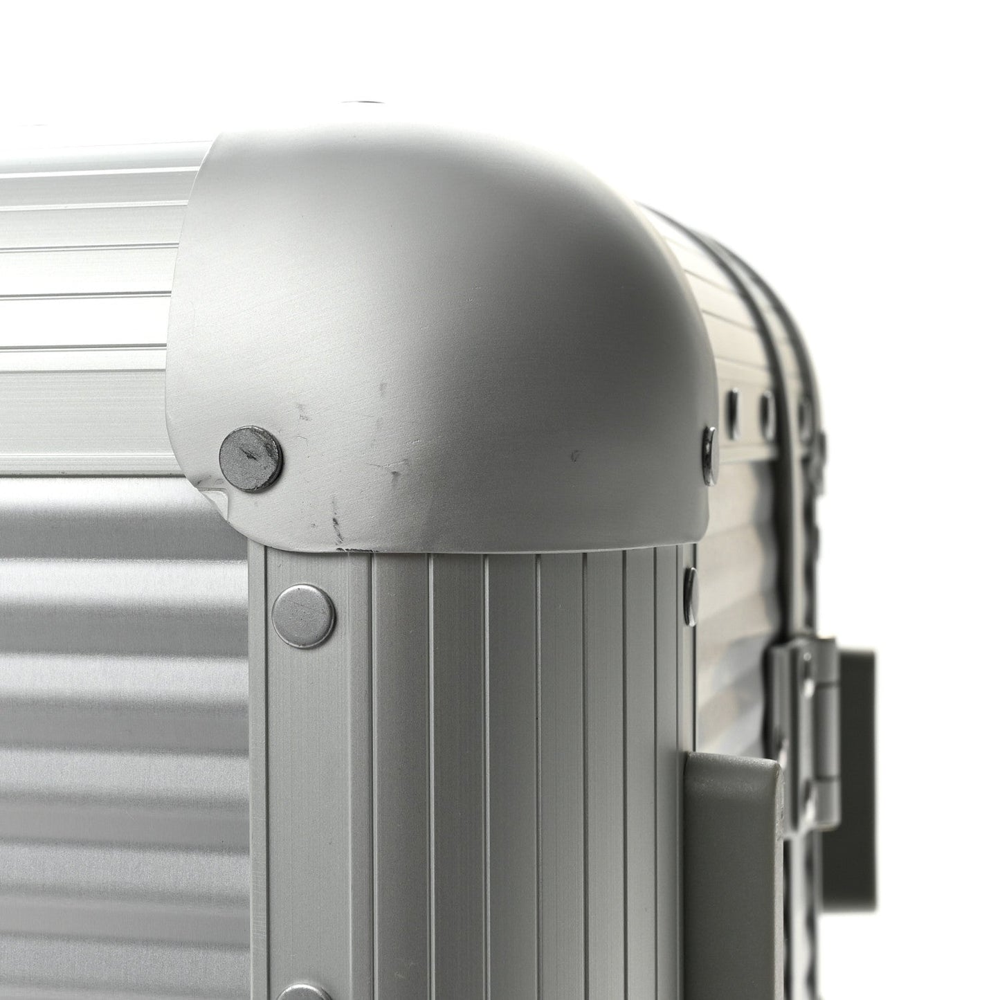 GG Supreme Monogram Aluminium Porter Medium Trolley Suitcase Silver