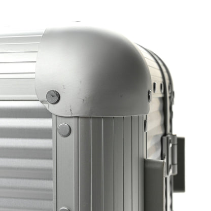 GG Supreme Monogram Aluminium Porter Medium Trolley Suitcase Silver