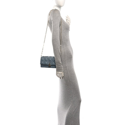 Lambskin Cannage Mini My Dior Top Handle Clutch Cloud Blue