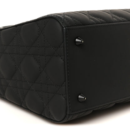 Ultra Matte Calfskin Cannage Medium Lady Dior Black