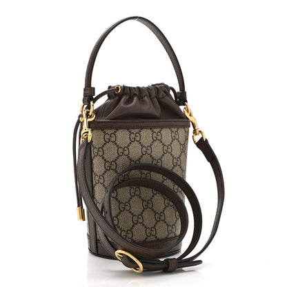 GG Supreme Monogram Ophidia Mini Bucket Bag Beige Ebony
