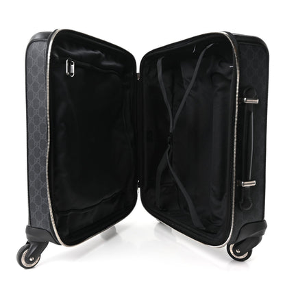GG Supreme Monogram Four Wheel Suitcase Black Grey