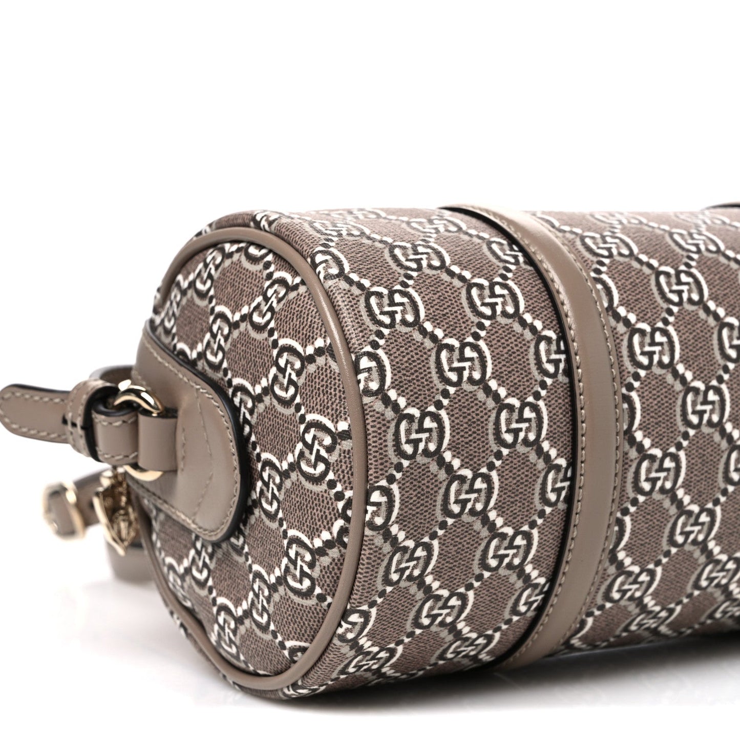GG Shadow Monogram Ophidia Top Handle Bowler Bag Taupe
