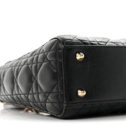 Lambskin Cannage Small Lucky Badges My Lady Dior Black