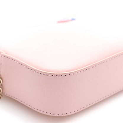 Dollar Calfskin Enamel Super Mini GG Marmont Chain Shoulder Bag  Light Pink Blue