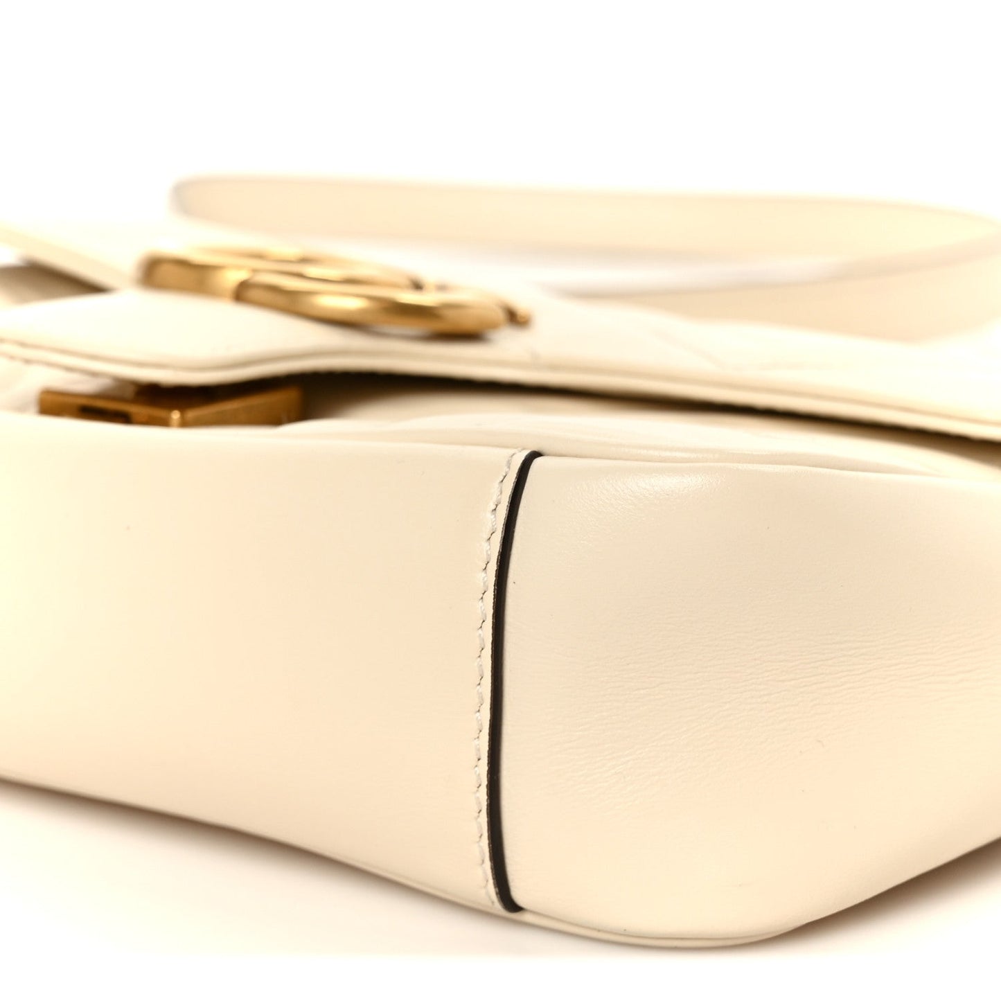 Calfskin Matelasse Mini GG Marmont Shoulder Bag White